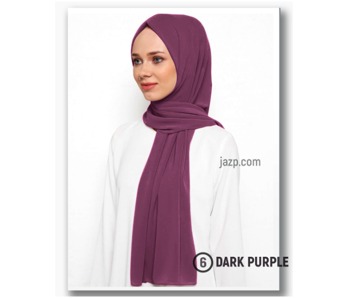 Instant Chiffon Premium Quality Hijab Head Wrap Scarf - Dark Purple - Zoom Image