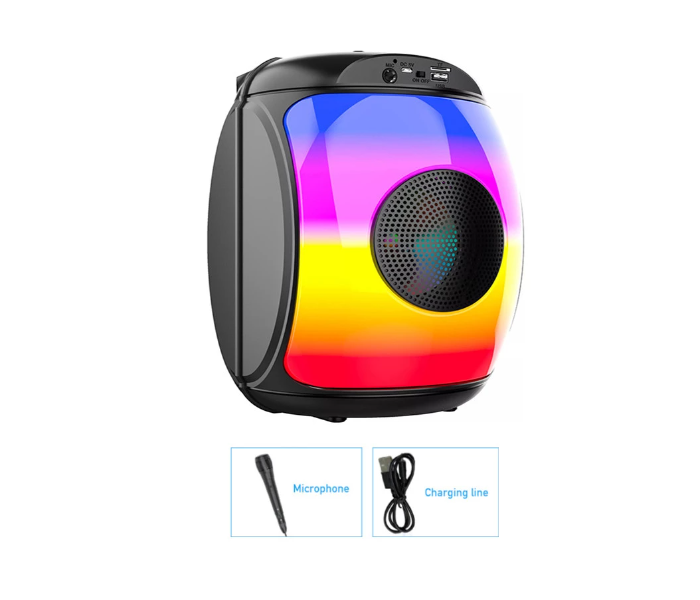 Generic ZQS1438 Wireless Bluetooth Melody LED Lantern Gift Outdoor Subwoofer Card Speaker - Black - Zoom Image 1