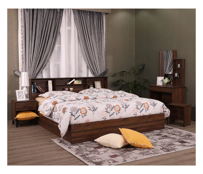 Danube Home Gamorah 180X200 King Bed Set with Dresser And Stool - Dark Brown - Zoom Image 1