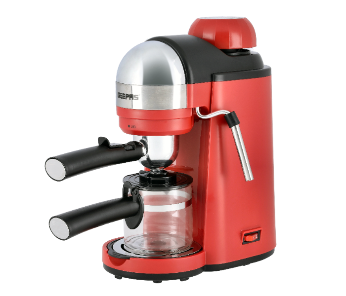 Geepas GCM41513 240ml 800Watts 3.5 Bar Espresso Coffee Maker - Red and Black - Zoom Image