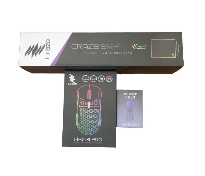 Craze C-HP-PIS-MR Hikari Pro and Pink Shell with RGB Built in Mousepad - Pink - Zoom Image 1