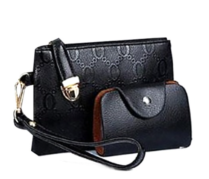 Ladies Luxury Bag 2 Pieces Set DDSK with Bear JA064 - Black - Zoom Image