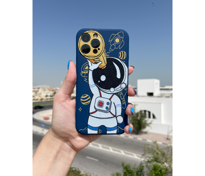 Blue Case Art Print Austronaut Mobile Case For iPhone 13 Mini - Blue - Zoom Image 2