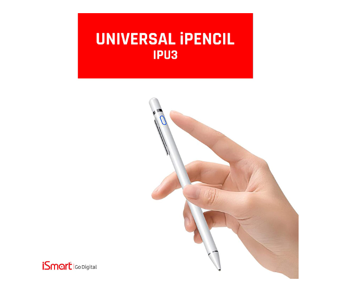 iSmart IPU3 Rechargeable Universal iPencil - White - Zoom Image 2