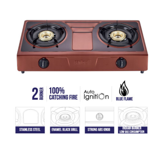 Sanford SF5221GC B Double Burner Stainless Steel Gas Stove - Brown - Zoom Image