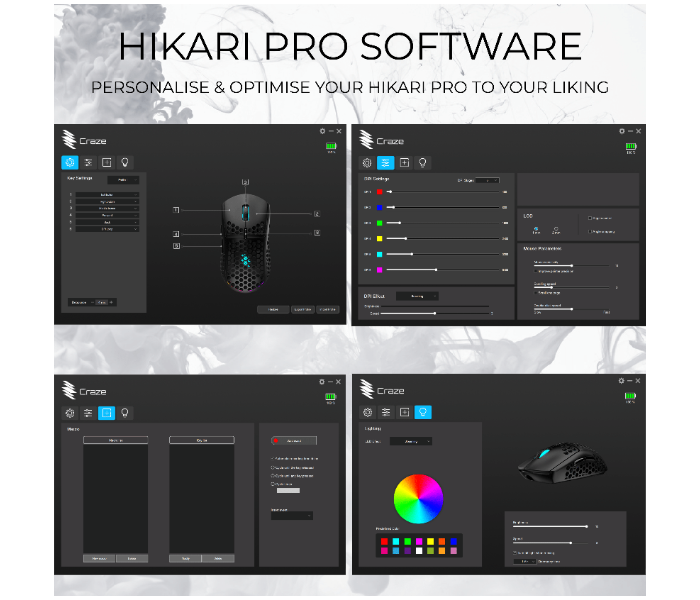 Craze C-HP-WS-MR Hikari Pro and White Shell with RGB Built in Mousepad - White - Zoom Image 5