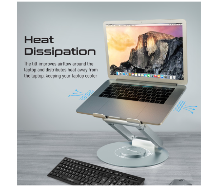 Promate DESKMATE-6 Heat Dissipation Laptop Stand - Grey - Zoom Image 4