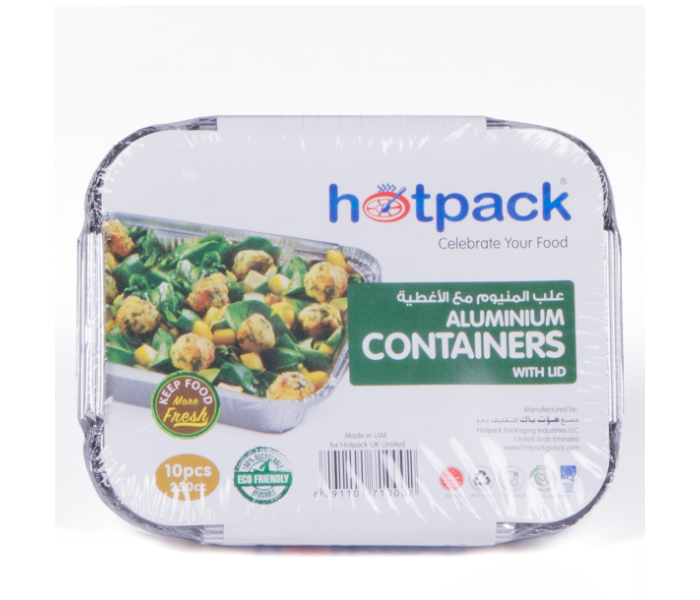 Hotpack PA8325 Pack of 10 Pieces 250ml Aluminum Container - Silver - Zoom Image 1