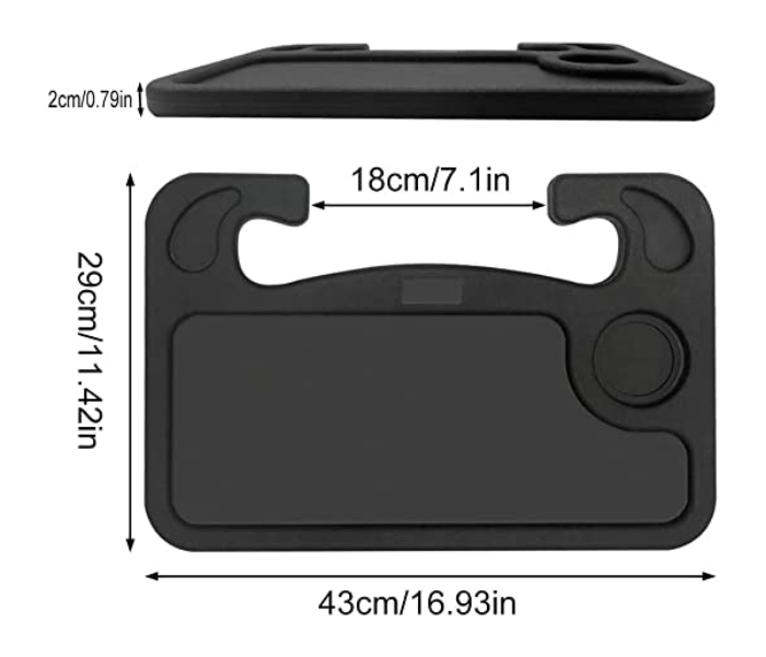 Steering Wheel Desk for Writing Laptop or Dining Food - Black - Zoom Image 2