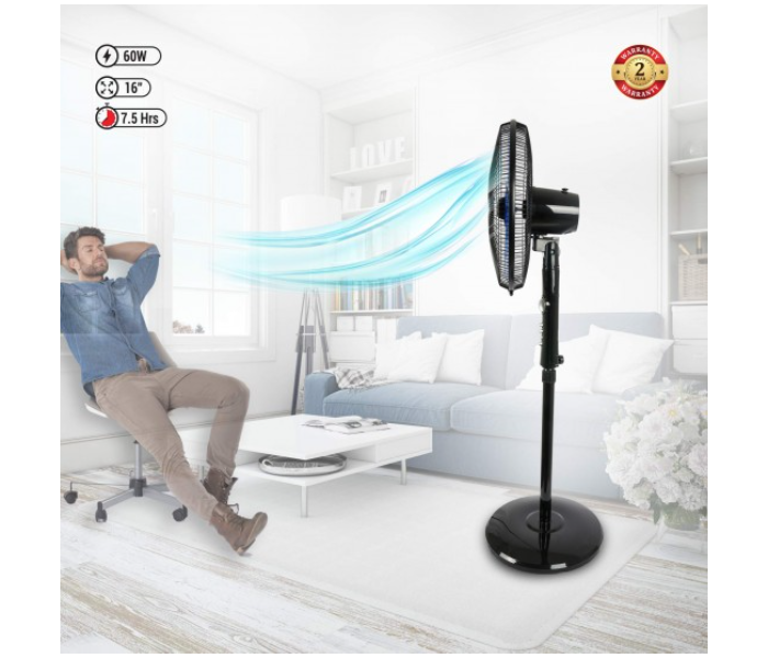 Afra AF-1660BK 60Watts Electric Stand Fan - Black - Zoom Image 3