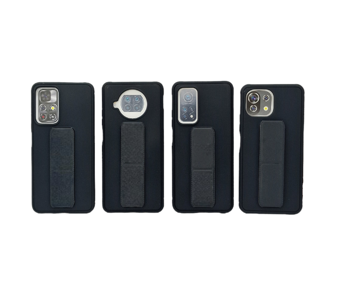 Magnetic Folding Strap Kickstand PU Leather Cover for Xiaomi Redmi 10T - Black - Zoom Image 9