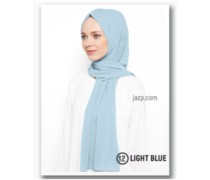 Instant Chiffon Premium Quality Hijab Head Wrap Scarf - Light Blue - Zoom Image