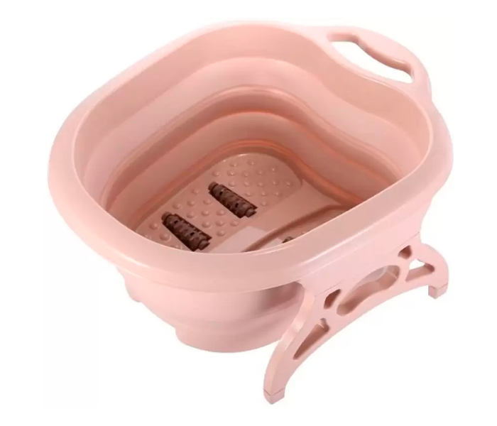 Folding Roller Massage Foot Bath - Pink - Zoom Image 1