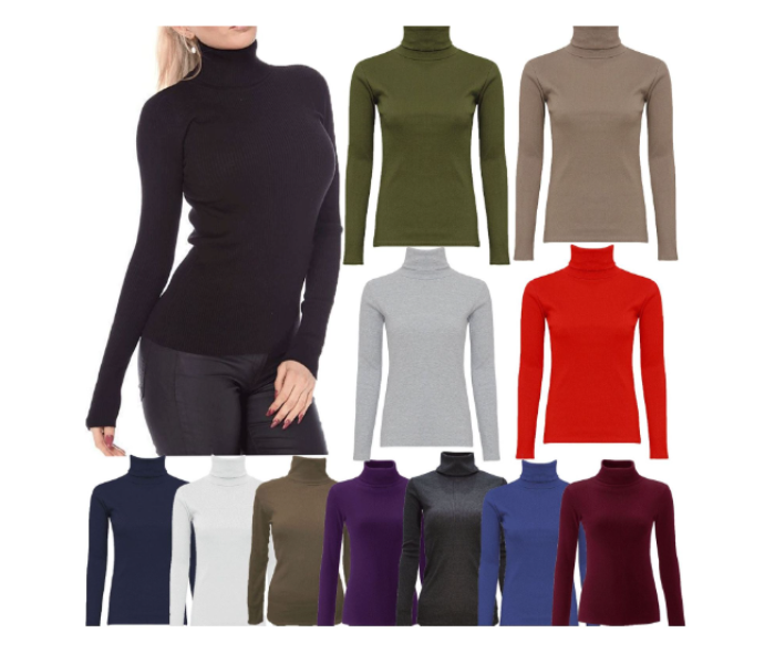 FN Unisex Winter High Neck Full Sleeve T Shirt - Assorted Color - Zoom Image 1