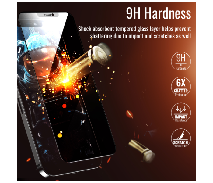 Promate Anti-Glare 9H Hardness Tempered Glass Scratch-Resistant Matte Privacy Screen Protector for iPhone 13 Pro Max - Zoom Image 3