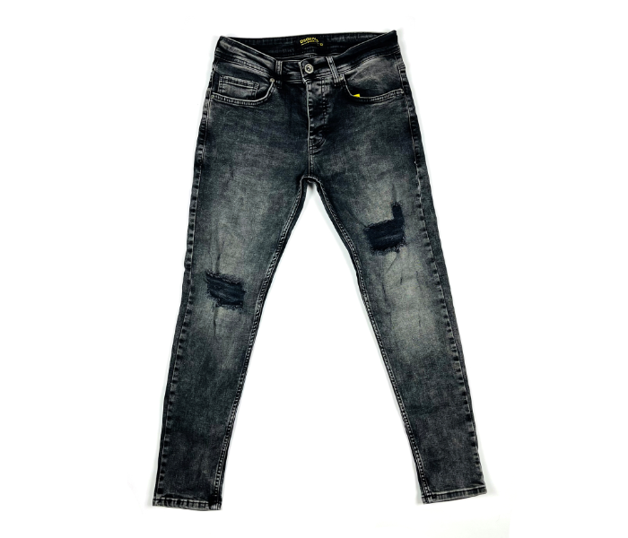 Faded 31 Sized Ripped Skinny Jeans For Men - Grey - Zoom Image 3