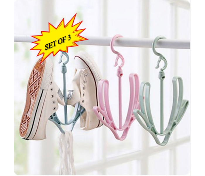 SARI Set of 3 Balcony Shoe Hanger Drying Rack Hook Drying Hanger - Random Colors - Zoom Image 1