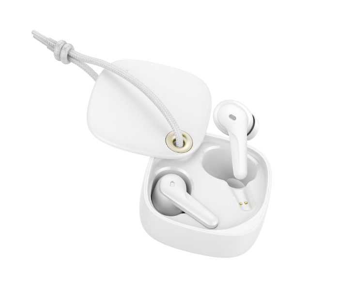 Promate True Wireless ENC 300mAh Bluetooth Earbuds Charging Case - White - Zoom Image 1