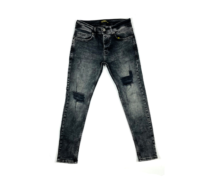 Faded 32 Sized Ripped Skinny Jeans For Men - Grey - Zoom Image 3