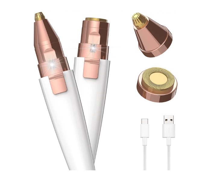 A-02/A01 Eyebrow Trimmer and Shaver - Rose Gold and White - Zoom Image 1