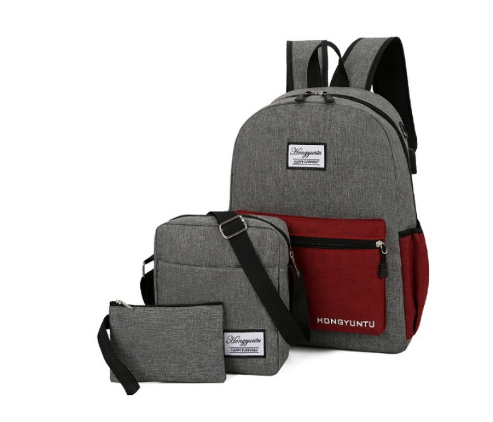 Galaxy Unisex Set of 3 Pieces Business Laptop Backpack - Grey - Zoom Image