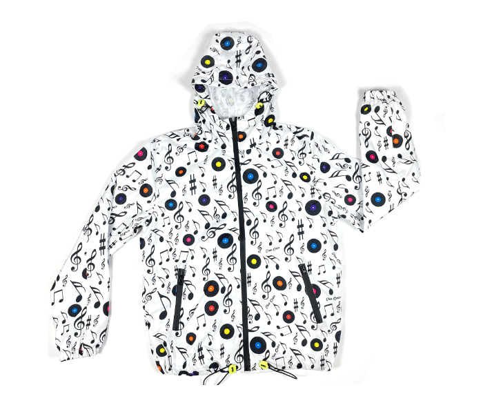 Raincoat Small Hoodie With Musical Design For Men - White - Zoom Image 3