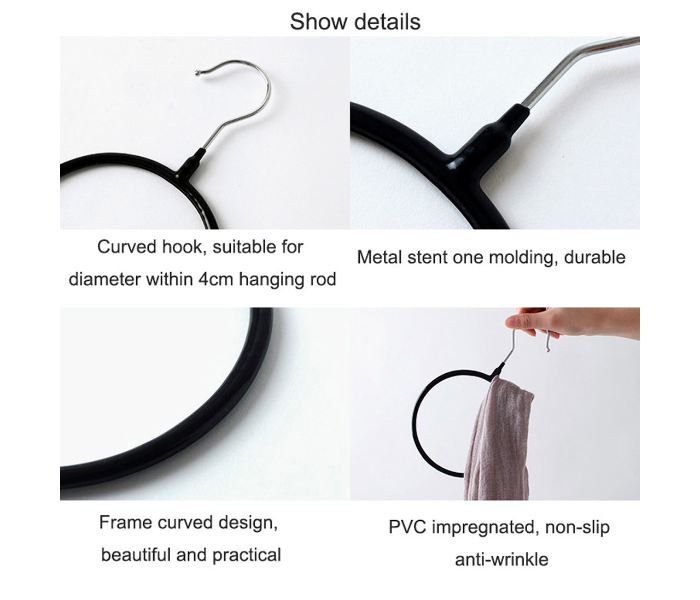 Scarf Ring Coat Hook Circle Scarf Stand - Black - Zoom Image 2