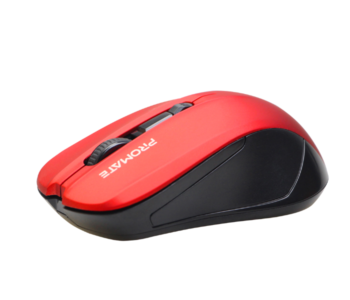 Promate Adjustable 1600DPI Wireless Mouse - Red - Zoom Image 1