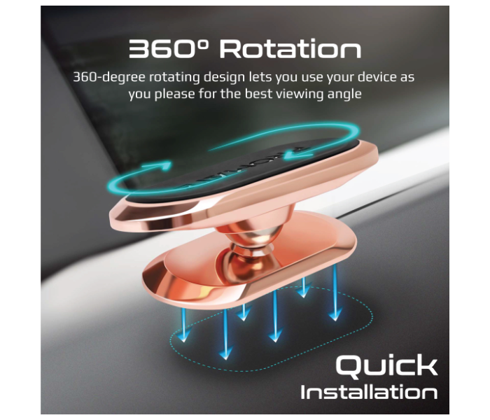 Promate Universal Cradleless Stick-On Dashboard Anti-Slip Grip Magnetic Car Phone Holder - Rose Gold - Zoom Image 3