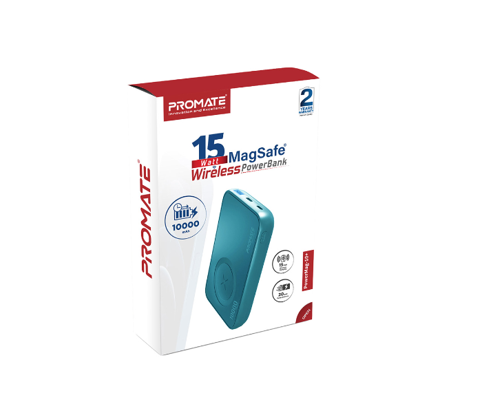 Promate 10000mAh 20Watts Powermag 10 Plus Magnetic Wireless Power Bank - Blue - Zoom Image 6