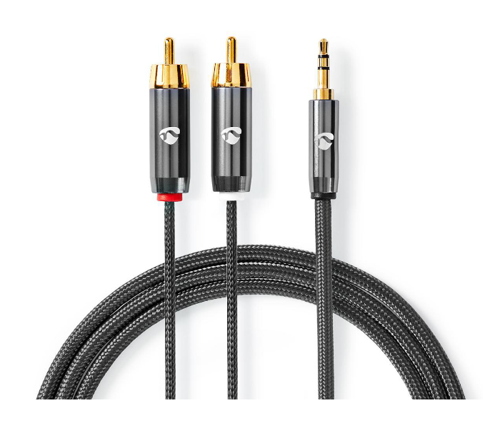 Nedis CATB22200GY20 2 Meter Stereo to Audio Cable Gold Plated - Black - Zoom Image 1