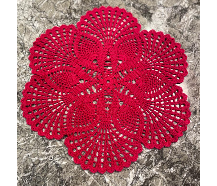 Crochet Handmade Table Decoration - Red - Zoom Image 2