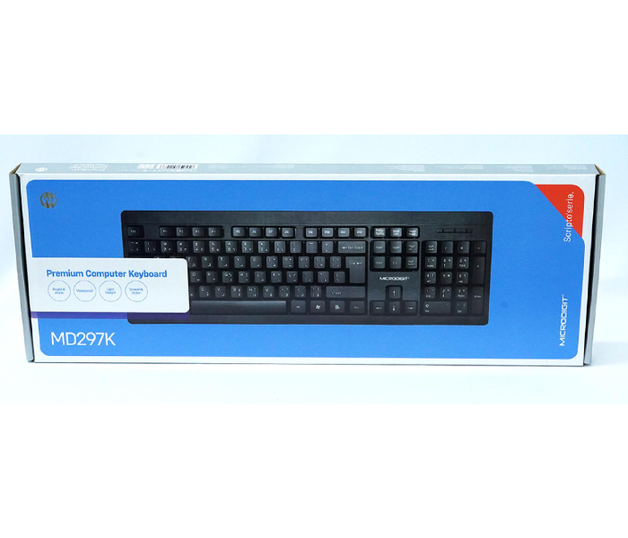 Microdigit MD297K Stylish Pattern Lightweight Multi Language Keyboard - Black - Zoom Image 3