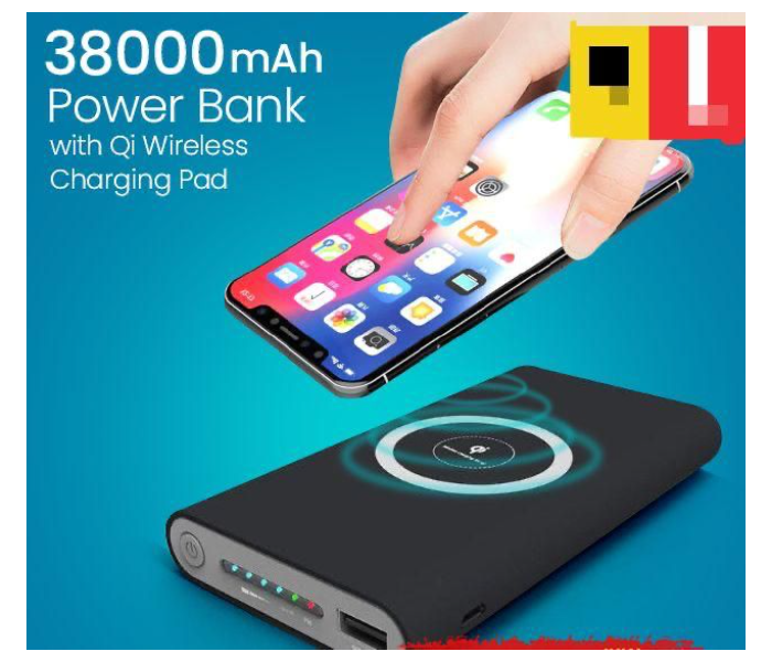 Generic 38000mAh Fast Qi Wireless Charging Portable Power Bank Charger USB Type C and Micro USB Input Qi - Zoom Image 1