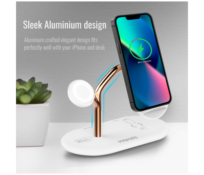 Promate 4-in-1 Wireless Charging Station - Gold - Zoom Image 5