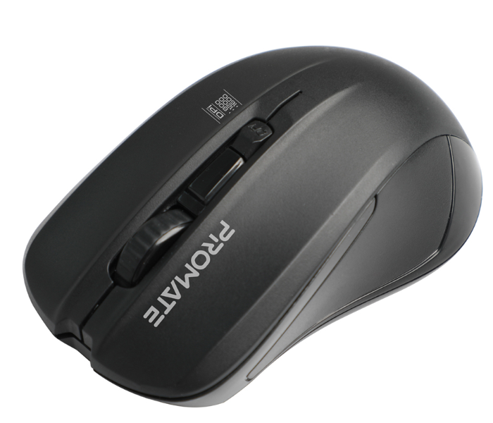 Promate Adjustable 1600DPI Wireless Mouse - Black - Zoom Image 1