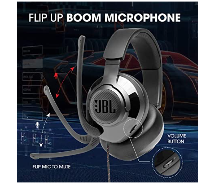 JBL QUANTUM 300 Wired Over-Gaming Headset - Black - Zoom Image 4