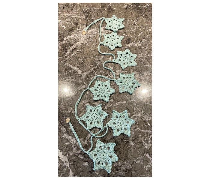 Crochet Handmade Bunting Snowflake Wall Decoration - Mint - Zoom Image 6