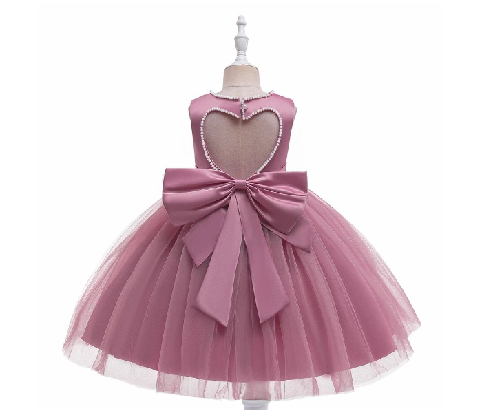 Elegant Sleeveless Back Bow Knot Lace Dresses for 5-6 Aged Girls - Dark Pink - Zoom Image 1