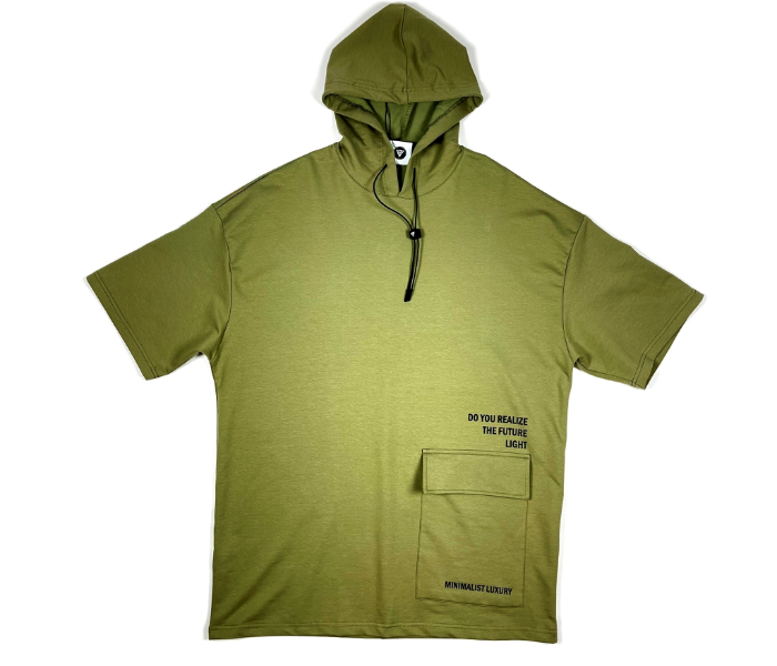 Hoodie Set Large With Pocket For Men - Olive Green - Zoom Image 2