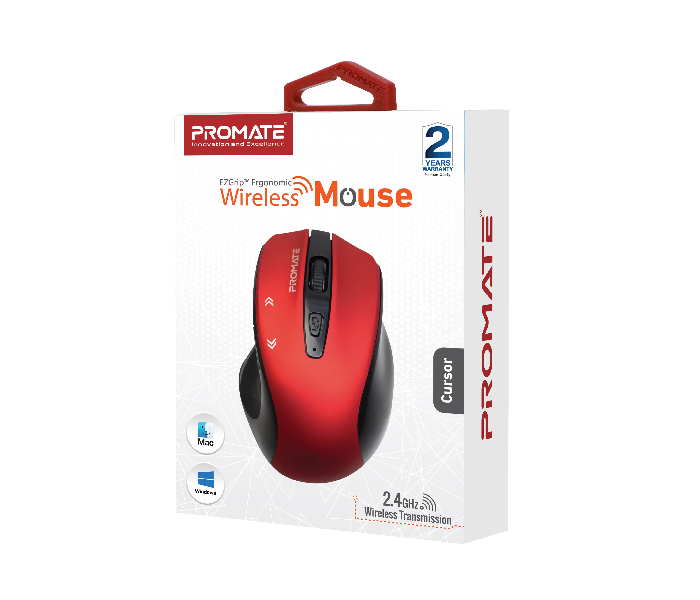 Promate 1600DPI Wireless Mouse - Red - Zoom Image 5