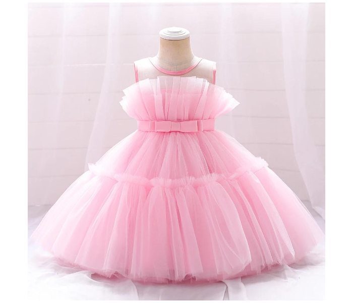 High Quality Multilayered Tulle Dress for 4-5 Aged Girls - Light Pink - Zoom Image