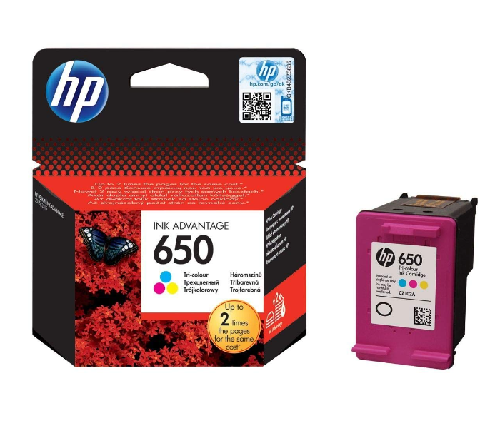 HP CZ102AK 650 Tri Color Original Ink Cartridge - Zoom Image