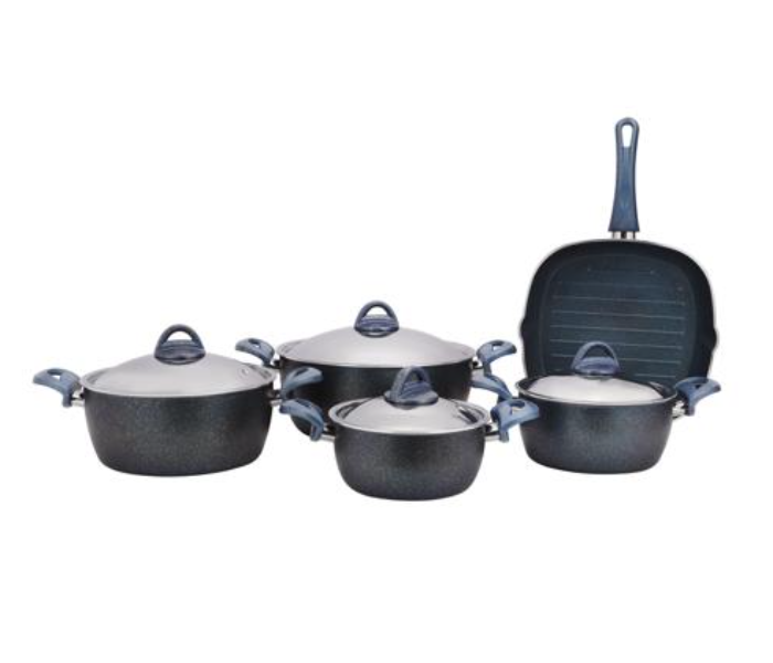 Delcasa DC2623 9 Piece Non Stick Granite Coated Cookware Set - Black - Zoom Image 1