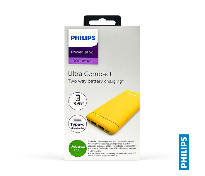 Philips DLP1710CY/97 10000 mAh Ultra-Compact Portable Power Bank - Yellow - Zoom Image 6