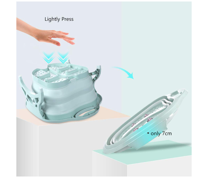 Folding Roller Massage Foot Bath - Blue - Zoom Image 3