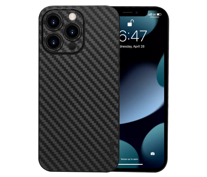 K-DOO Air Carbon Fiber Paper Back Skin Case for iPhone 12 Pro - Black - Zoom Image 1