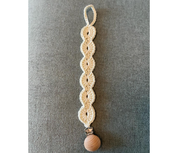 Crochet Handmade Pacifier Strap And Clip - Cream - Zoom Image 6