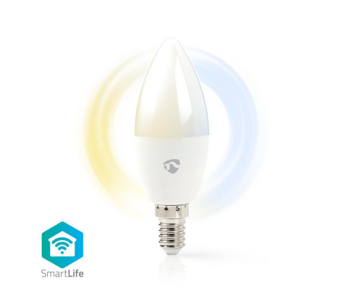 Nedis WIFILW10WTE14 Warm to Cool White E14 WiFi Smart LED Bulb - White - Zoom Image 1