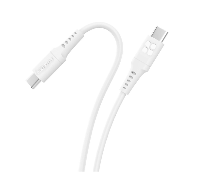 Promate 60Watts 1.2Meter USB-C to USB-C Cable - White - Zoom Image 1